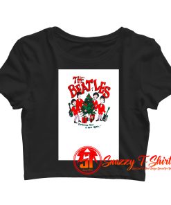 The Beatles Christmas Cartoon Retro Crop Top Shirt