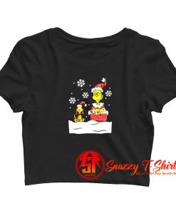 The Grinch And Dog Stole Christmas Funny Crop Top Shirt