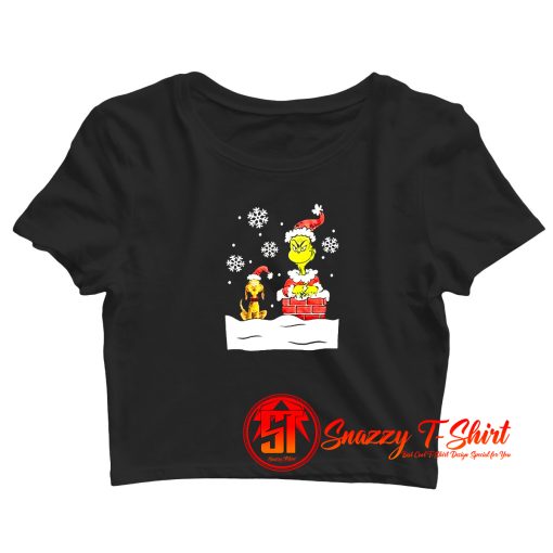 The Grinch And Dog Stole Christmas Funny Crop Top Shirt