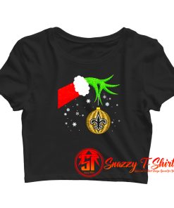 The Grinch Christmas Ornament New Orleans Saints Crop Top Shirt