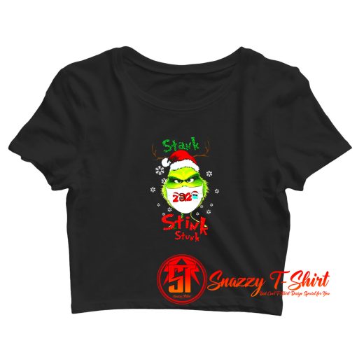 The Grinch Face Mask Christmas Funny Crop Top Shirt