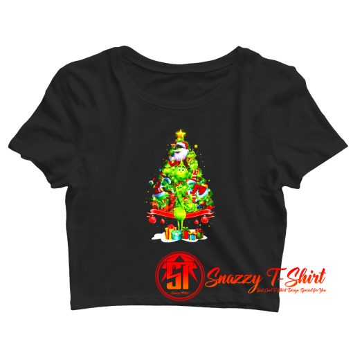 The Grinch Tree Merry Christmas Crop Top Shirt