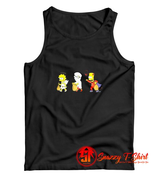 The Simpsons Halloween Lisa Milhouse Bart Simpson Tank Top