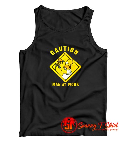 The Simpsons Homer Simpson CAUTION MAN AT WORK Tank Top