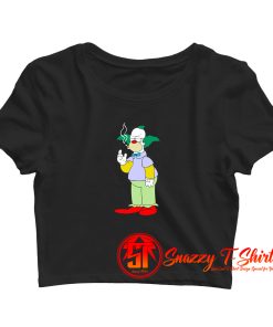 The Simpsons Krusty Clown Smoking Crop Top Shirt