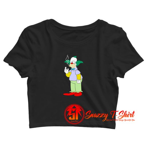 The Simpsons Krusty Clown Smoking Crop Top Shirt