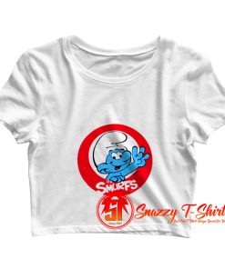 The Smurfs Smiling Circle Logo Image Crop Top Shirt