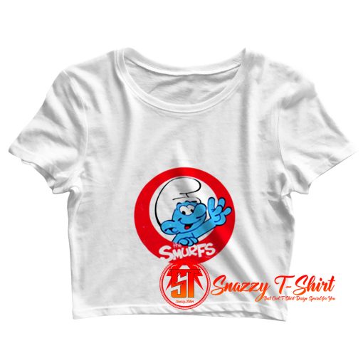 The Smurfs Smiling Circle Logo Image Crop Top Shirt