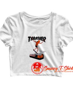 Thrasher Neck Face Crop Top Shirt