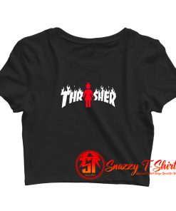 Thrasher Women Fire Crop Top Shirt