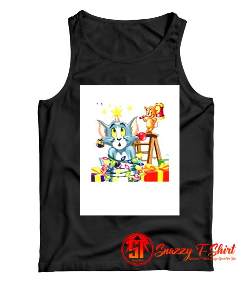 Tom Jerry Cartoon Vintage Christmas Tank Top