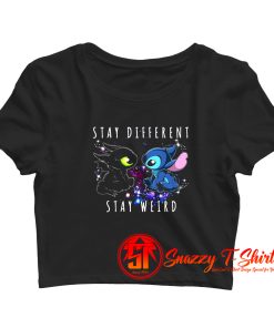 Toothless And Stitch Stay Different Stay Weird Crop Top Shirt