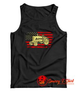 Tractor American Flag Farming Vehicles Cars Tank Top