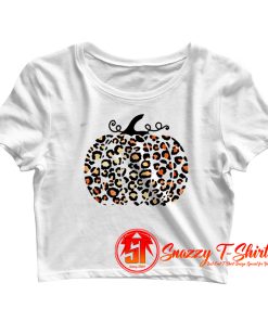 Trendy Leopard Pumpkin Crop Top Shirt