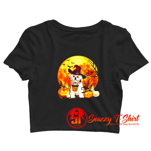 Trick Or Treat Shih Tzu Witch Crop Top Shirt