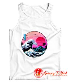 Tsunami Synthwave Vapor Wave Japan Japanese 80s Electronic Tank Top