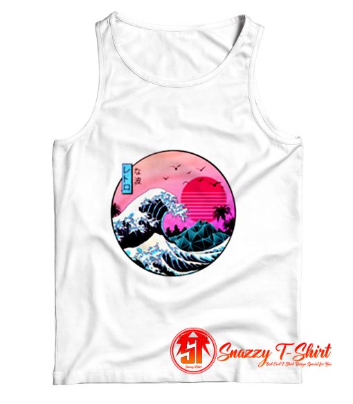 Tsunami Synthwave Vapor Wave Japan Japanese 80s Electronic Tank Top