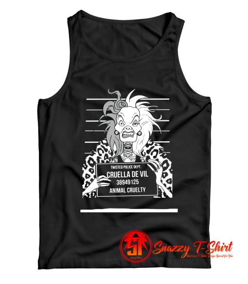 Twisted Punk Disney Cruella Mugshot Tank Top