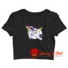 Unicorn balloon in the sky Crop Top Shirt