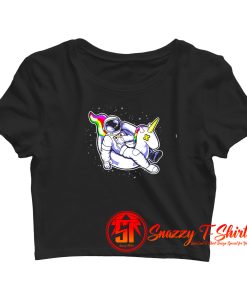 Unicorn balloon in the sky Crop Top Shirt