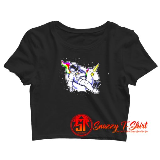 Unicorn balloon in the sky Crop Top Shirt