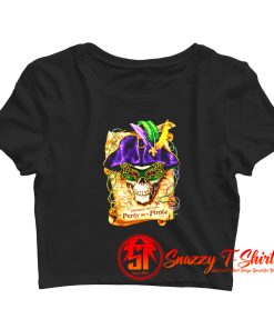 Universal Mardi Gras Party Like A Pirate Crop Top Shirt