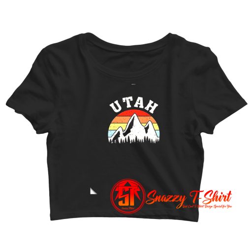 Utah Mountain Vintage Retro Crop Top Shirt