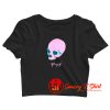 Vaporwave Pink Skull Crop Top Shirt