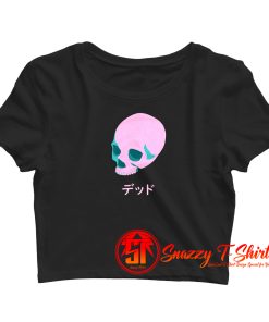 Vaporwave Pink Skull Crop Top Shirt