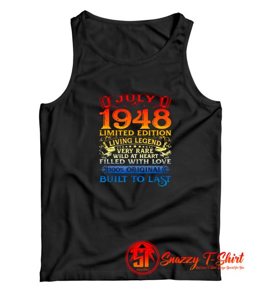 Vintage 72 Years Old July 1948 Tank Top