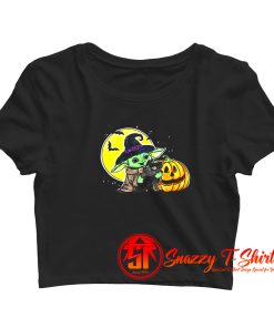 Vintage Baby Yoda Halloween Crop Top Shirt