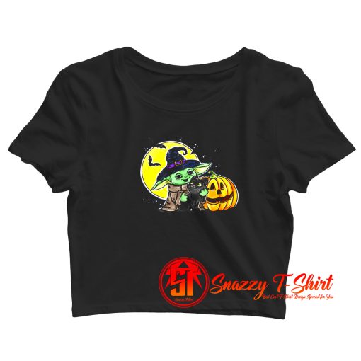 Vintage Baby Yoda Halloween Crop Top Shirt