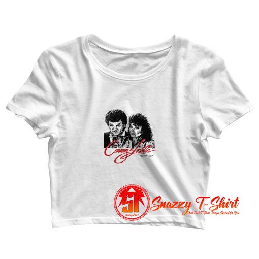 Vintage Conway Twitty and Loretta White Crop Top Shirt