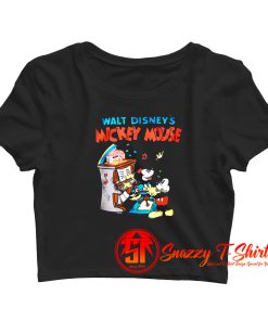 Vintage Minnie And Mickey Graphic Crop Top Shirt