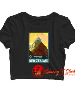 Vintage New Zealand Mitre Peak Mountain Crop Top Shirt