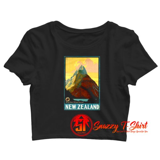 Vintage New Zealand Mitre Peak Mountain Crop Top Shirt