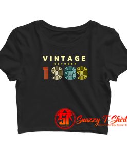 Vintage October 1989 Crop Top Shirt