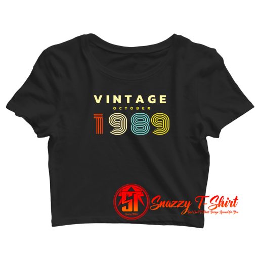 Vintage October 1989 Crop Top Shirt