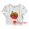 Vintage Pop Rocky Strawberry Magazine Crop Top Shirt