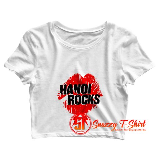 Vintage Red Lip Hanoi Rocks Graphic Crop Top Shirt