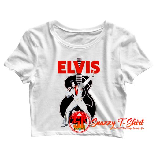 Vintage Retro Elvis Presley Ringer Unisex Crop Top Shirt