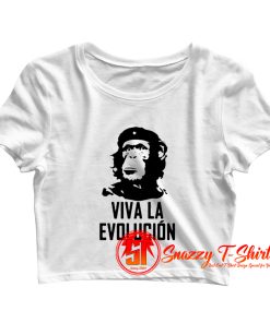 Viva La Evolucion Funny Evolution Che Guevara Monkey Crop Top Shirt