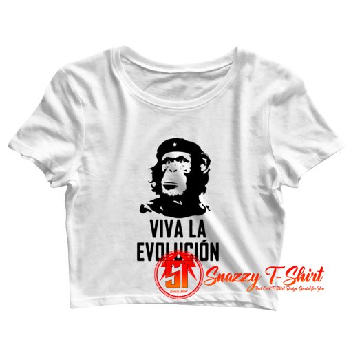 Viva La Evolucion Funny Evolution Che Guevara Monkey Crop Top Shirt