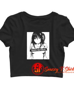 Waifu Material Funny Hentai Anime Crop Top Shirt