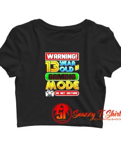 Warning 13 Year Old In Gaming Mode Birthday Crop Top Shirt