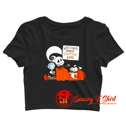 Welcome Great Pumpkin King Snoopy Crop Top Shirt