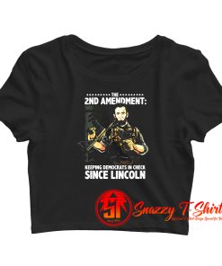 Womens Abraham Lincoln Republican 2nd Amendment Supporter Crop Top Shirt