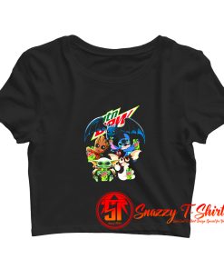 Yoda Baby Groot and Toothless Stitch Gizmo Crop Top Shirt