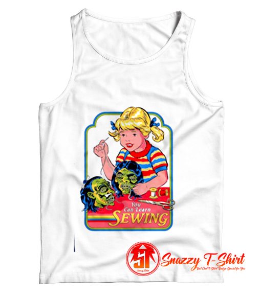 You Can Learn Sewing Funny Dark Humor Retro Pop Art Tank Top