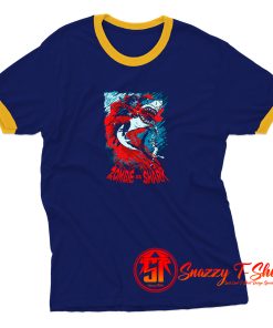 Zombie Vs Shark Ringer Tee